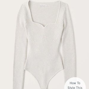 NEW A&F Sweetheart Neck Sweater Bodysuit SOLD OUT